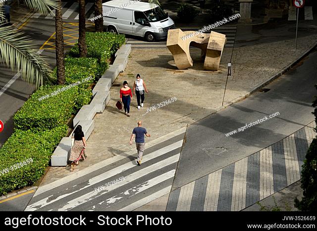 People strolling and shopping during phase 1 of the unconfinement in Palma de Mallorca, Spain