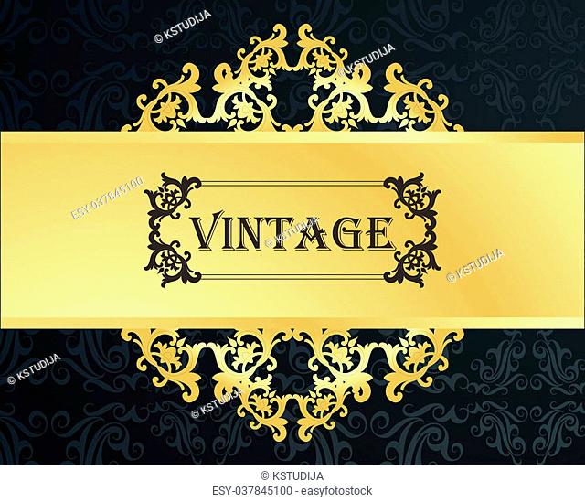 Golden vintage vector background elements