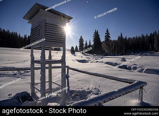 Meteorologists measured minus 29 degrees Celsius on the morning of 8 February 2023 near Kvilda in the Sumava region of Prachatice