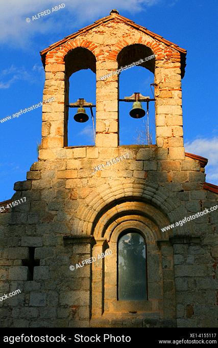 campanar de l'església de la Canóniga de Sant Pere Cercada, Santa Coloma de Farners, Girona, Catalunya, Espanya