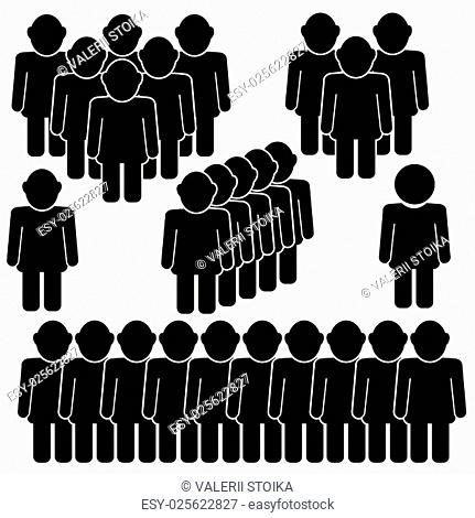 People Talking Icon Set Isolated on White Background. Symbol of Persons
