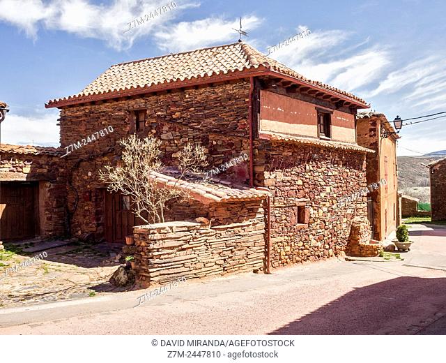 Villacorta. Pueblo rojo (Red village). Ruta de los pueblos rojos, negros y amarillos (route of the red, black and yellow villages). Segovia