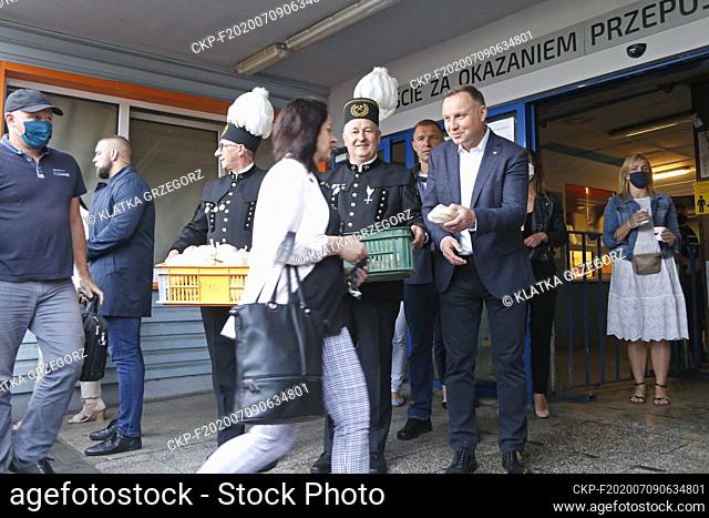 7.09.2020. Jastrzebie Zdroj. Polish President Andrzej Duda met the miners of the Zofiowka mine, as a part of his election campaign