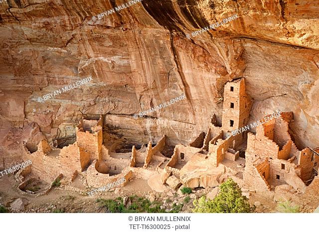 USA, Colorado, Mesa Verde, Mesa Verde National Park, Native American Cliff Dwellings