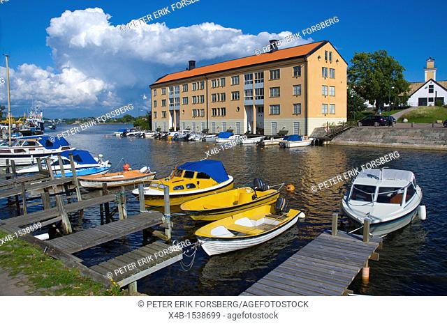 Harbour for private boats in front of Stumholmen island Karlskrona in Blekinge county southern Sweden Europe