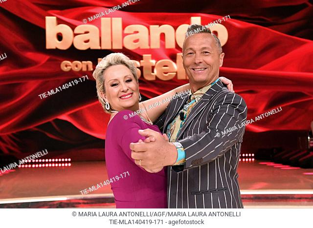 Carolyn Smith, Paolo Belli at the talent show ' Ballando con le stelle ' (Dancing with the stars) Rome, ITALY-14-04-2019