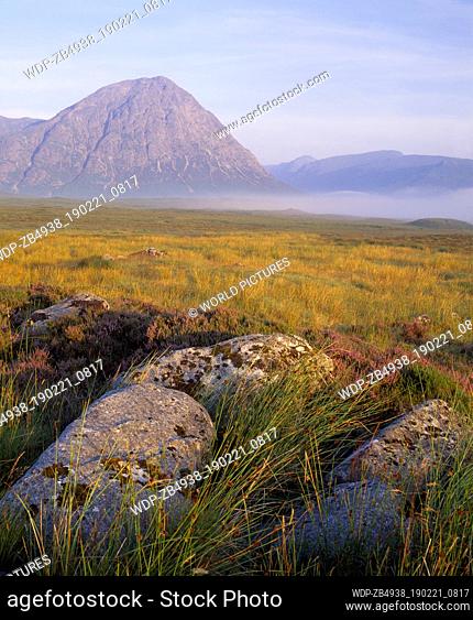 Scotland, Highland, Lochaber, Buachaille Etive Mor. This mountain is situated at the head of both Glen Coe and Glen Etive and on the edge of Rannoch Moor