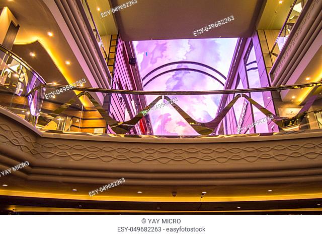 Magnificent promenade with closed roof with sky effect, MSC Meraviglia, 8 October 2018