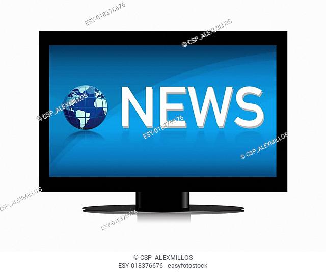 illustration of TV showing NEWS on