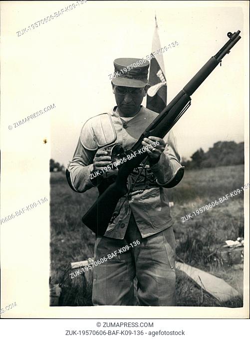 Jun. 06, 1957 - Seventh Regent Of The New York National Guard - Training For Bisley Shooting Competition: Men of the Seventh Regiment of the New York National...