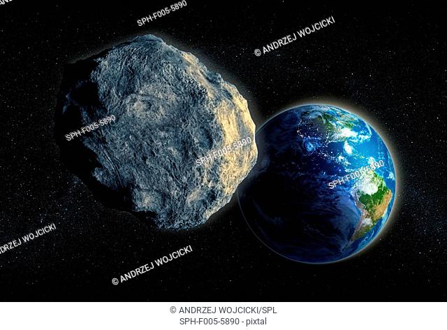 Near-Earth asteroid, computer artwork