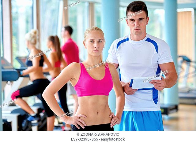 people group in fitness gym