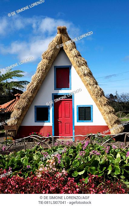 Portugal, Madeira Island, Santana, traditional houses