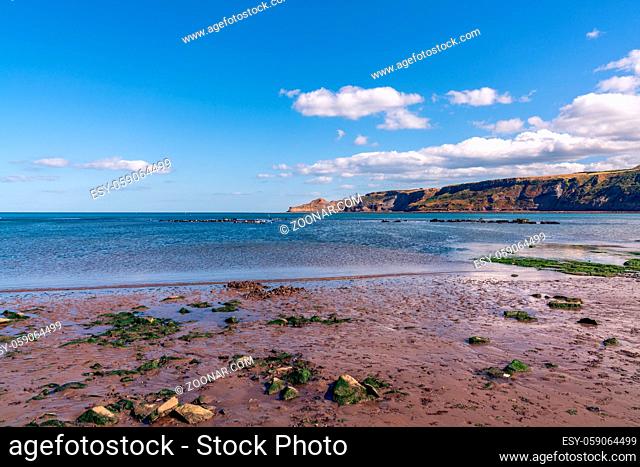 North Sea Coast in North Yorkshire, England, UK - looking from Runswick Bay towards Kettleness