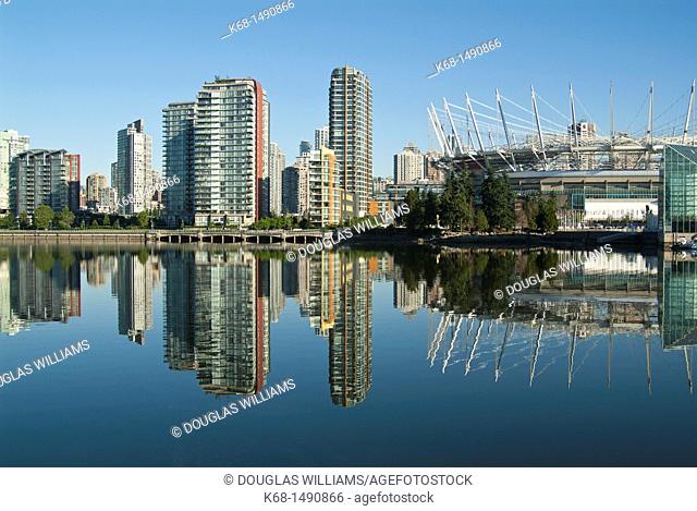 buildings on the north shore of False Creek, Vancouver, BC, Canada