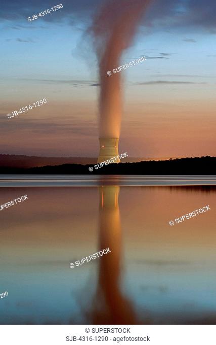 Dawn View of a Nuclear Power Plant