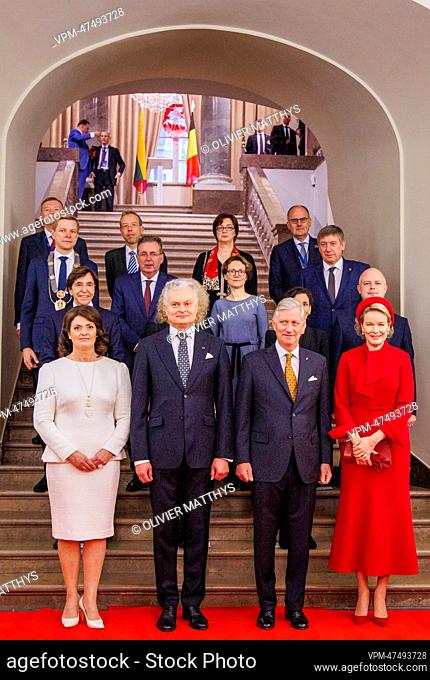 Diana Nausediene, wife of Lithuania President Gitanas Nauseda, Lithuania President Gitanas Nauseda, King Philippe - Filip of Belgium and Queen Mathilde of...