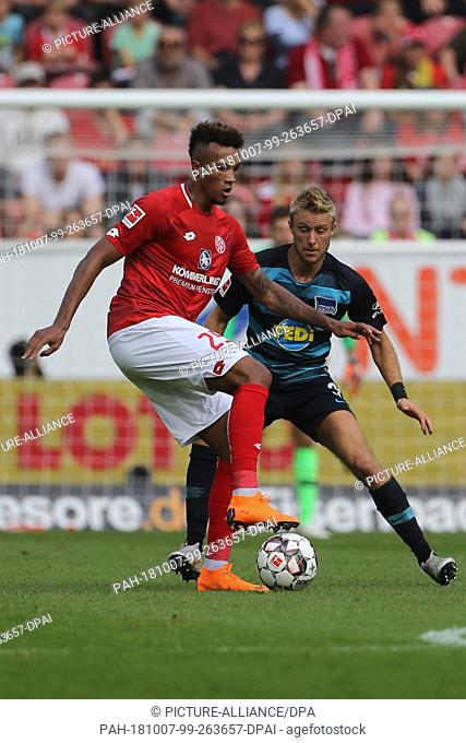 06 October 2018, Rhineland-Palatinate, Mainz: Soccer: Bundesliga, FSV Mainz 05 - Hertha BSC, 7th matchday in the Opel Arena