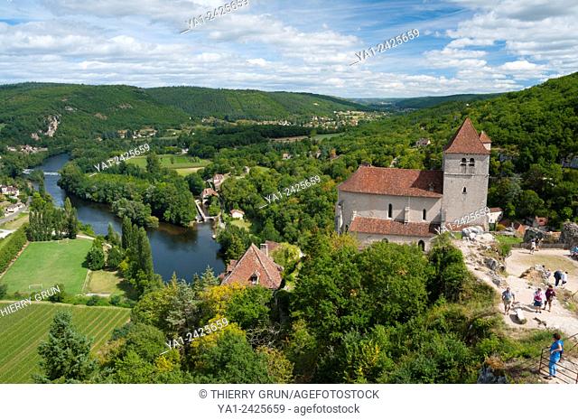 France, Quercy, Lot 46, Saint-Cirq-Lapopie village and Lot river