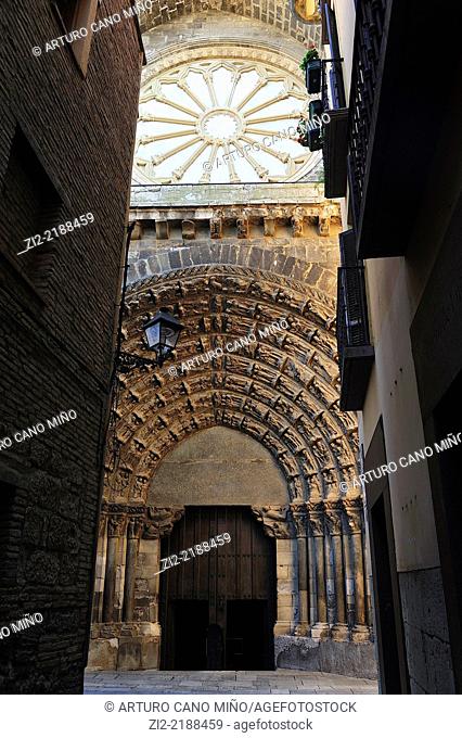 Romanesque Cathedral of Saint Mary, Gate of Last Judgement, XIIth century. Tudela, Navarra, Spain