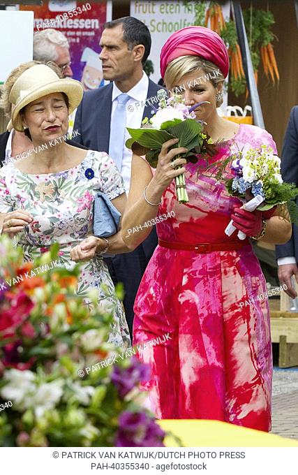 King Willem-Alexander (not in picture) and Queen Maxima of The Netherlands visit the province of Flevoland during their tour through the Netherlands as new King...