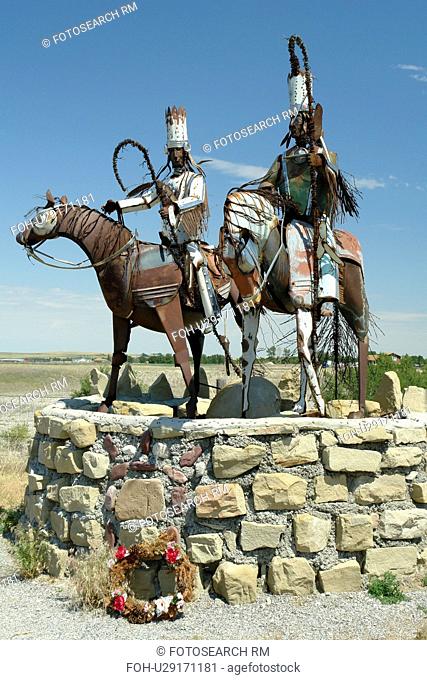 Browning, MT, Montana, Rocky Mountains, Blackfeet Indian Reservation, Welcome to Blackfeet Nation, Native American Statue