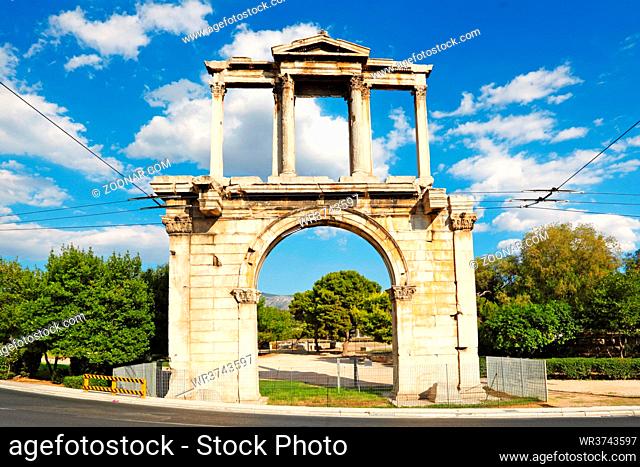 Arch of Hadrian (132 A.D.) in Athens, Greece