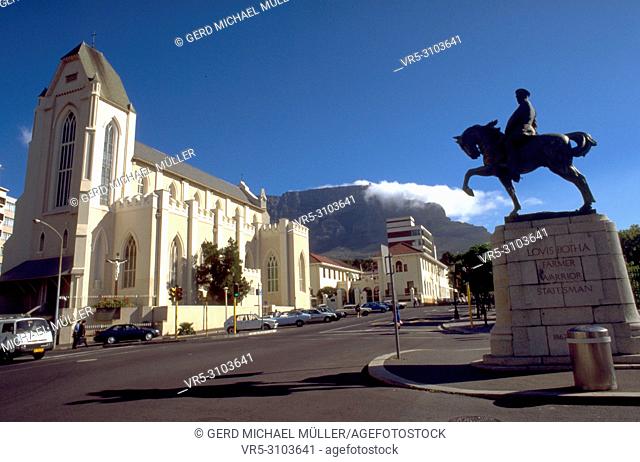 The catholic church and the Louis Botha Horse monument in Cape Town