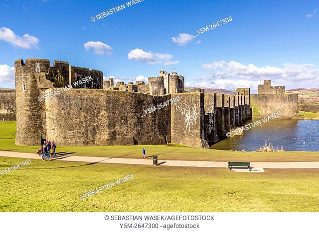 Caerphilly Castle (Castell Caerffili), a medieval castle that dominates the centre of the town of Caerphilly in south Wales It is the largest castle in Wales...
