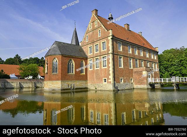 Hülshoff Castle, Schonebeck, Havixbeck, Münsterland, North Rhine-Westphalia, Germany, Europe