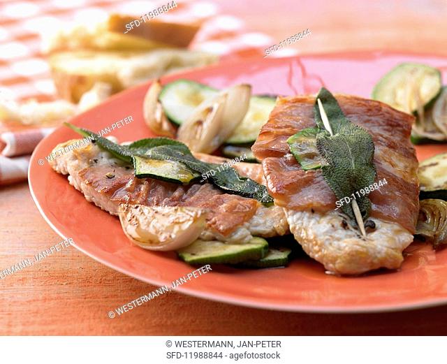 Veal saltimbocca with sage and Parma ham