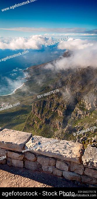 blur in south africa cape town panoramic  from table mountain  tree nature and cloud