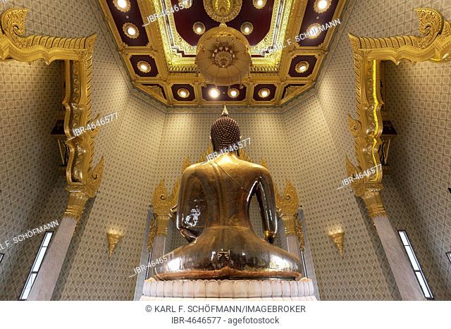 World's largest solid gold Buddha statue, rear view, Temple of the Golden Buddha, Wat Traimit, Samphanthawong, Bangkok, Thailand
