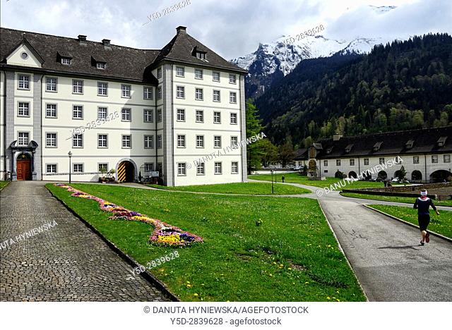 Engelberg Abbey, Kloster Engelberg, Benedictine monastery in Engelberg founded in 1120, Canton Obwalden, Switzerland
