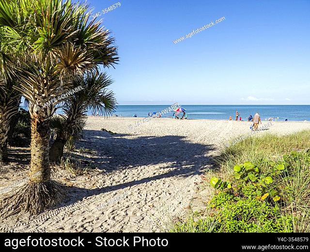 Entrance walkway to Manasota Key Beach on Manasota Key on the Gulf of Mexico in Englewood FLorida in the United States