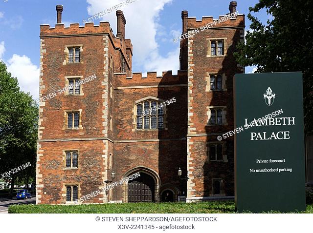 Europe, UK, England, London - Lambeth Palace, the official London residence of the Archbishop of Canterbury