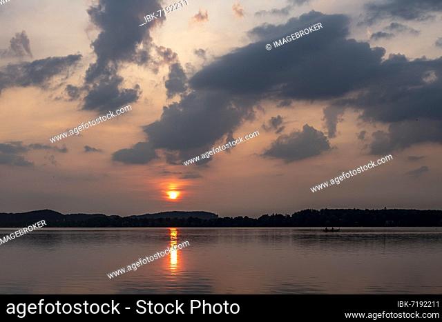 Sunrise at Wörthsee, Upper Bavaria, Bavaria, Germany, Inning am Lake Ammer, Bavaria, Germany, Europe