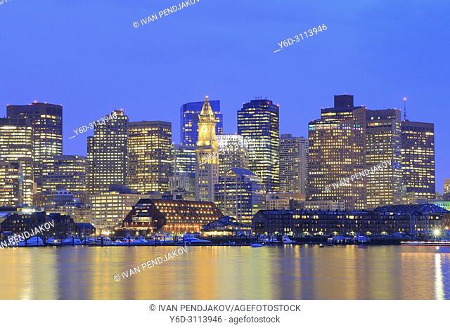 Boston at Dusk, Massachusetts, USA