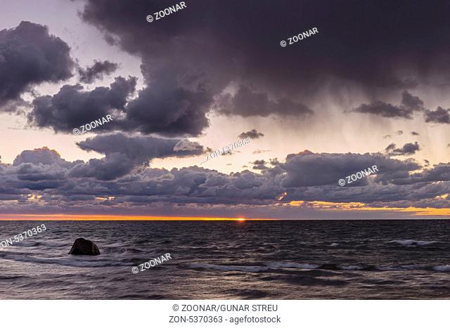 Sonnenuntergang an der Ostsee, Gotland, Schweden, September 2013