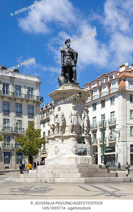 Monument to Luis de Camoes, Praca de Luis de Camoes, Largo Camoes, Camoes Square, Lisboa, Lisbon, Portugal