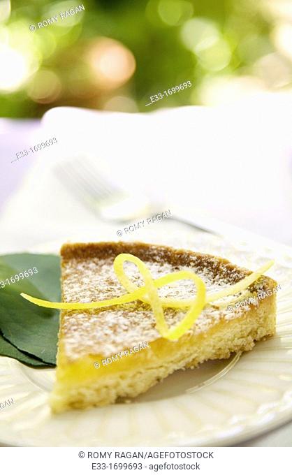 Slice of lemon tart