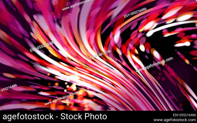 Point linear abstraction in the darkness, background with imitation of downing lines, 3d rendering backdrop