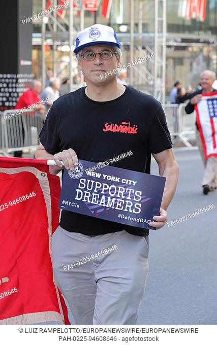 Fifth Avenue, New York, USA, September 09 2017 - Thousands of spectators, union workers and Politicians participated on the 2017 Labor Day Parade today in New...
