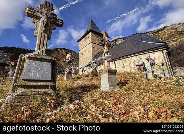 iglesia parroquial, Sin, Sobrarbe, Huesca, Aragón, cordillera de los Pirineos, Spain