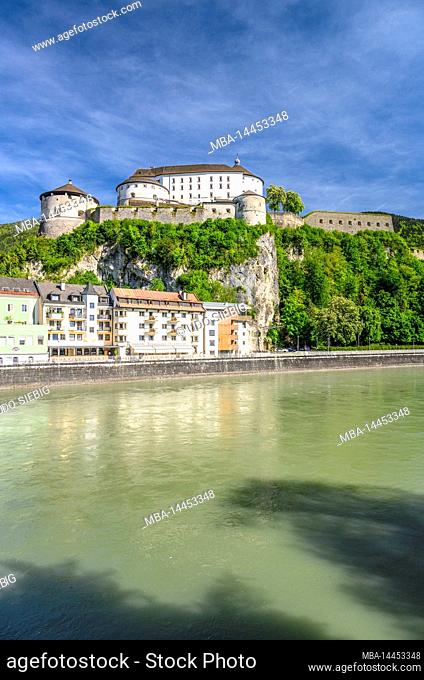 Austria, Tyrol, Kufstein, Inn, old town and fortress Kufstein