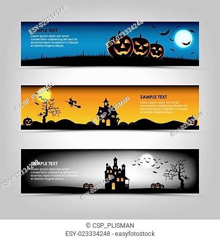 Halloween night banners template