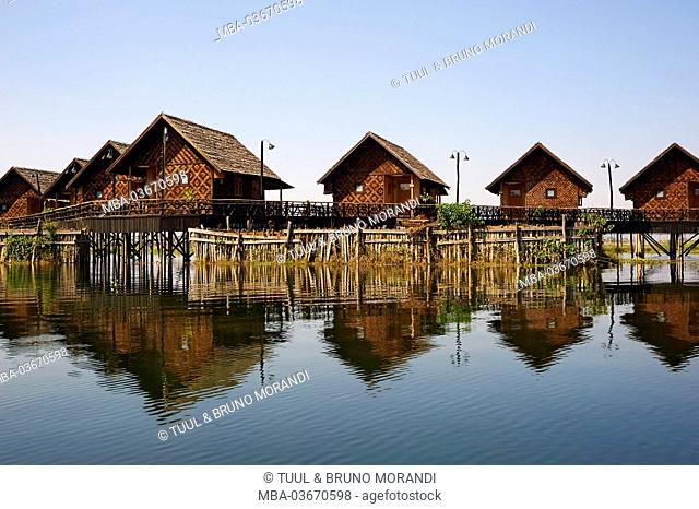 Hotel on the Inle lake, Myanmar, Asia