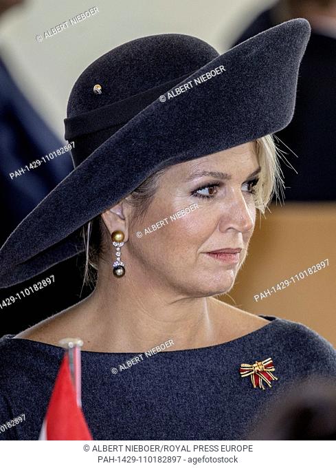 Queen Maxima of The Netherlands at the Staatskanzlei Rheinland-Pfalz in Mainz, on October 10, 2018, during the Theme lunch 200 years F.W