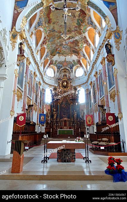 barocke Innenausstattung der Stadtpfarrkirche St. Martin, Biberach, Baden-Württemberg, Deutschland