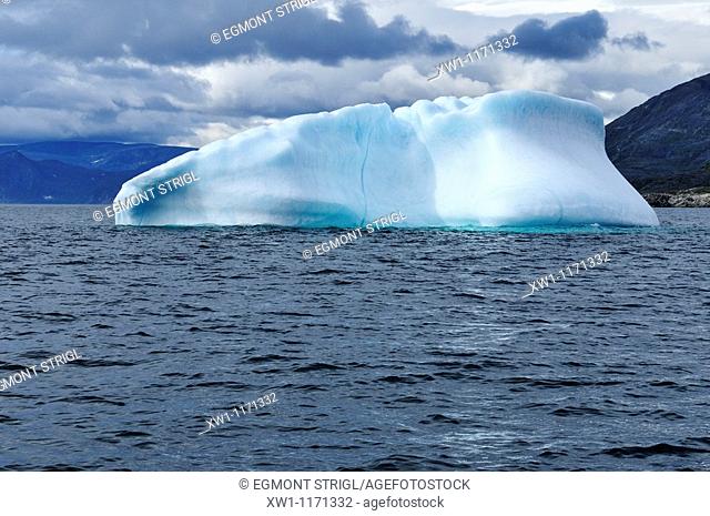 Floating iceberg at Saglek Fjord, Newfoundland and Labrador, Canada, North America